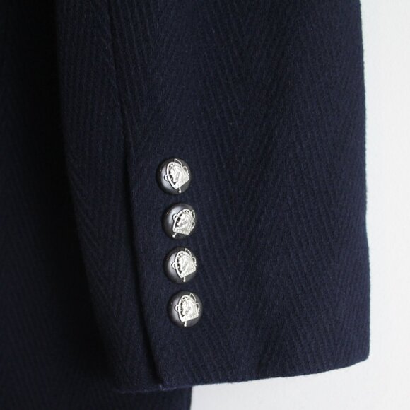 Lauren Ralph Lauren Navy Wool Cashmere Equestrian Horse Head Button Blazer 12 - Picture 5 of 9